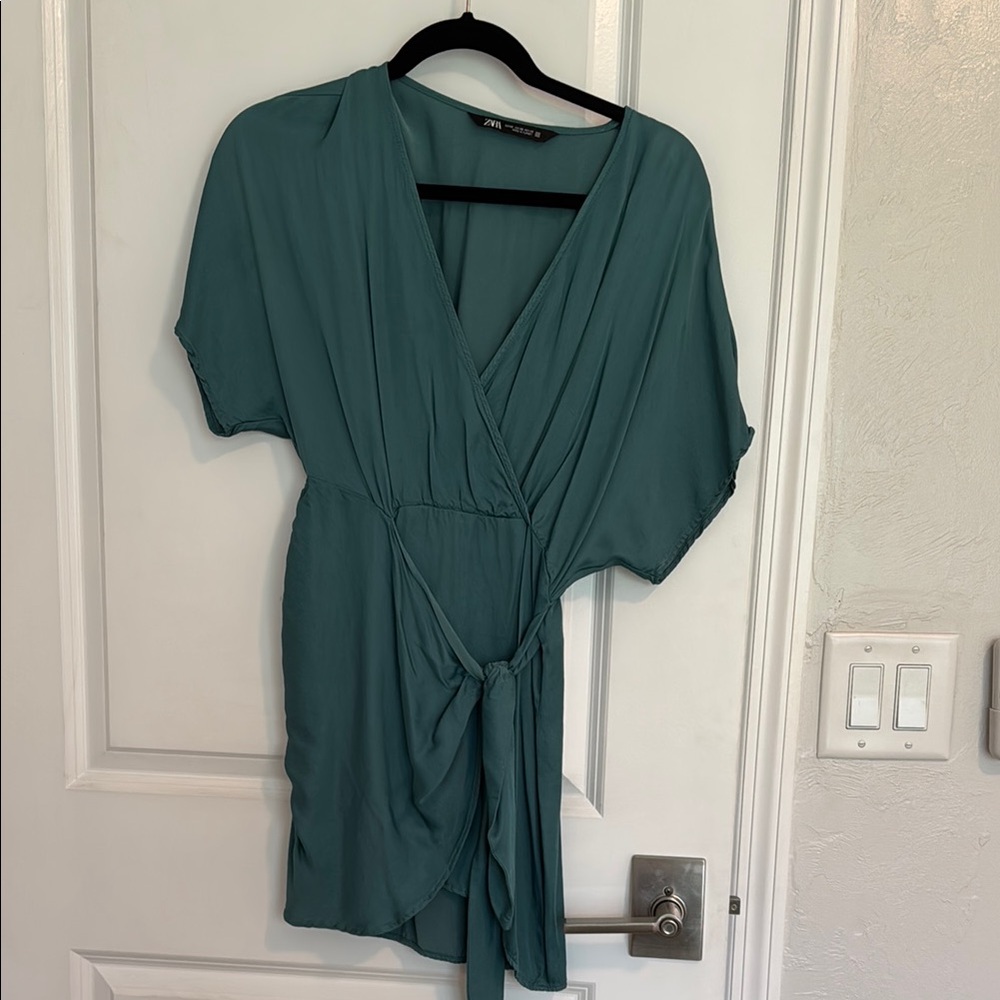 Zara Deep Green Wrap Dress